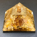 Golden Yellow Quartz Crystal Resin Pyramid Gemstone Decor Carving Wholesale