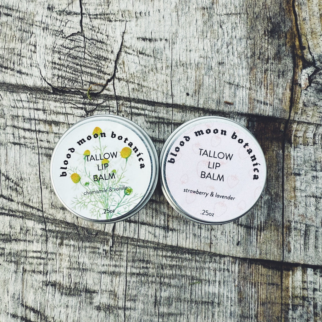 Tallow Lip Balm - Grass Fed, Infused with Calendula