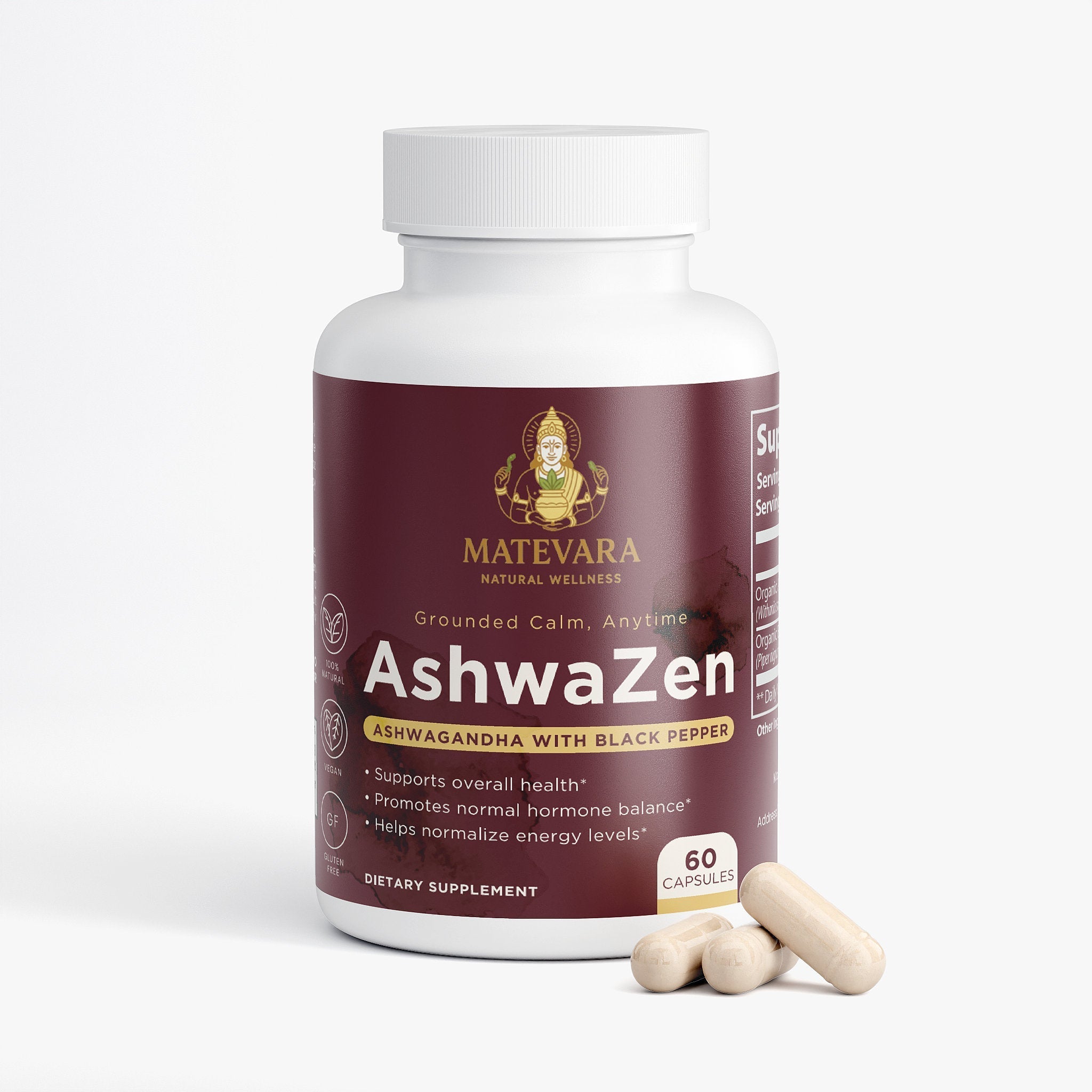 AshwaZen Organic Ashwagandha | (60 Count)