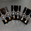 DreamCatcher Earrings Pair (Citrine Crystal)(Silver Plated)(Stainless Steel Hooks) Gemstone Jewelry Supply