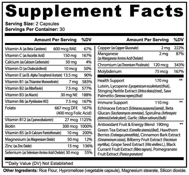 PoornaVita Complete Multivitamin for Men | Prostate & Immune Support | 60 Capsules