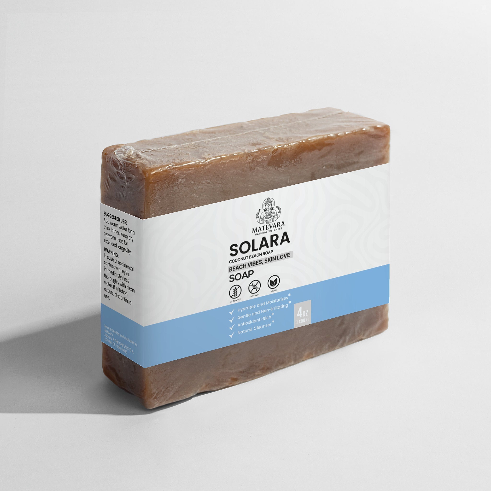 Solara Coconut Beach Soap | Moisturizing Bar Soap | 4 oz